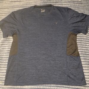 Old Navy Men's Heathered Blue and Gray Tee